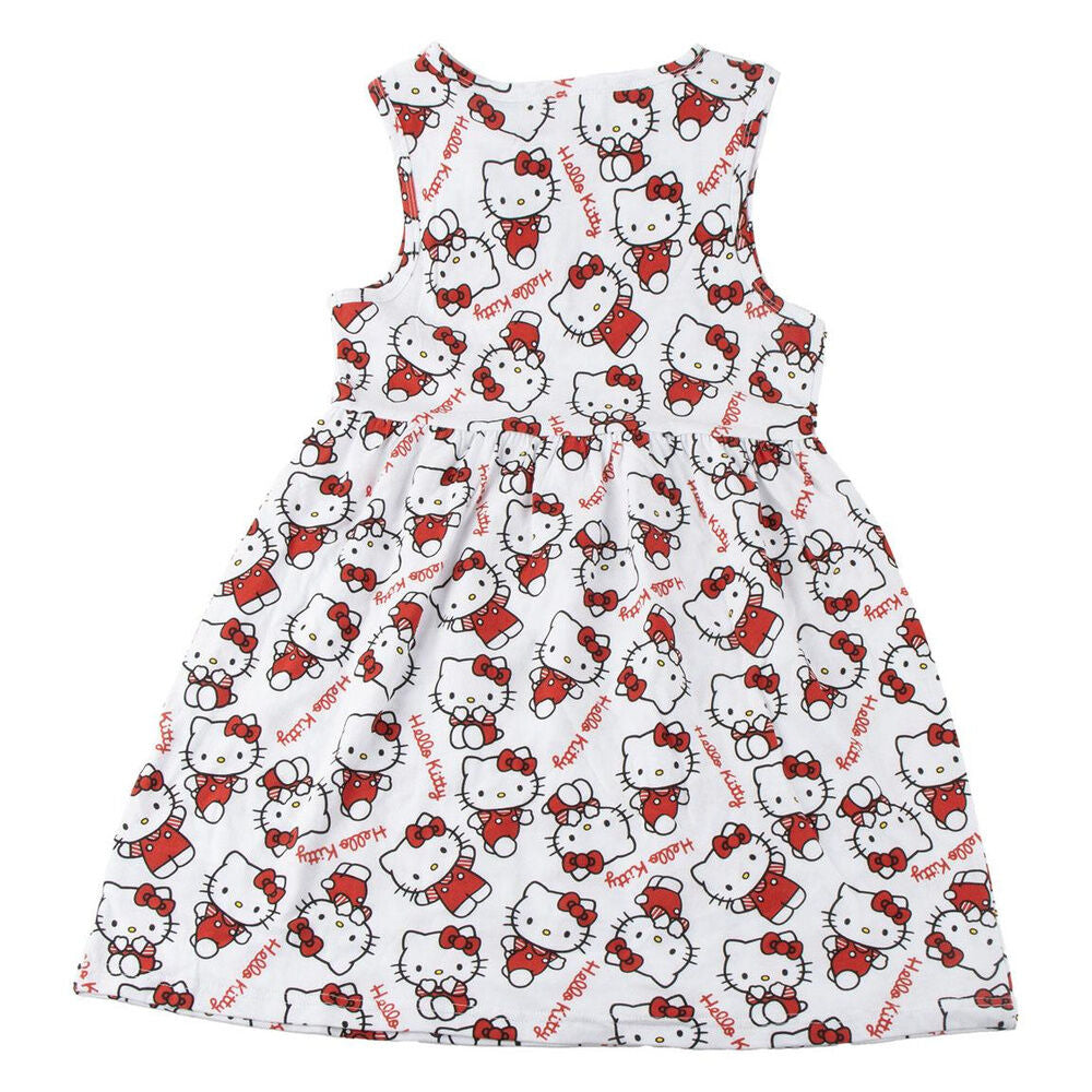 Vestido infantil blanco de Hello Kitty con estampado rojo y negro - 2