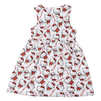 Vestido infantil blanco de Hello Kitty con estampado rojo y negro - 2