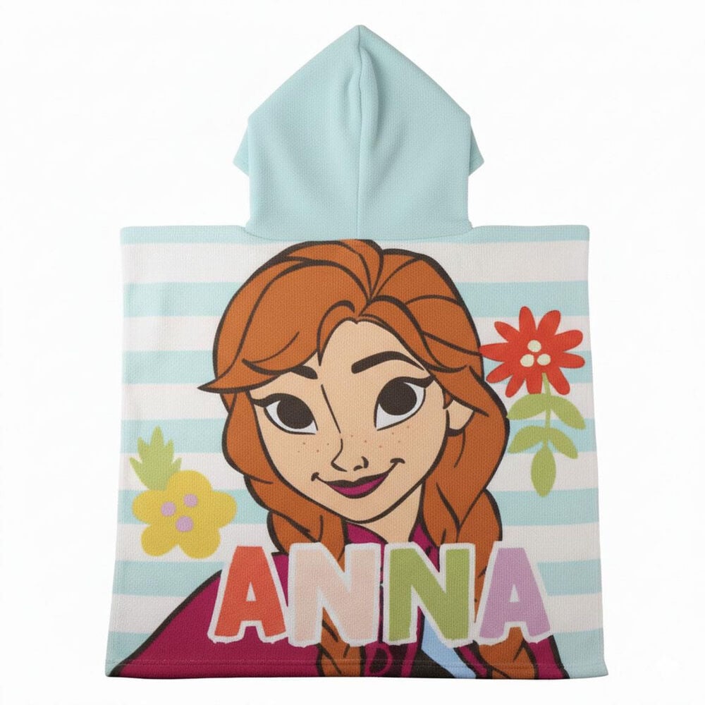 Poncho toalla de microfibra Frozen Disney con Anna y capucha