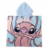 Poncho toalla de microfibra Stitch Disney azul y rosa con capucha