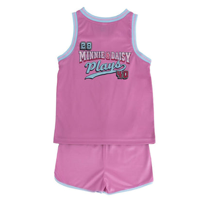 Conjunto infantil rosa de Minnie y Daisy Disney con camiseta de tirantes y pantalón corto - 2