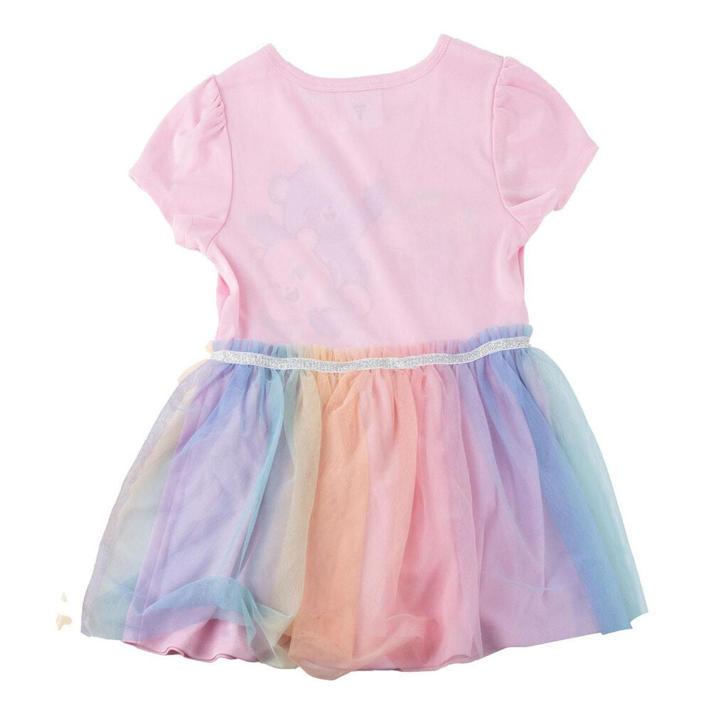 Vestido infantil rosa de Osos Amorosos con falda multicolor - 2