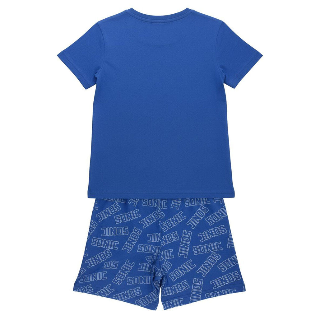Pijama infantil azul de Sonic the Hedgehog con camiseta y pantalón corto - 2