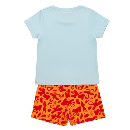 Pijama infantil de Vaiana Disney con camiseta azul y pantalón corto naranja - 2
