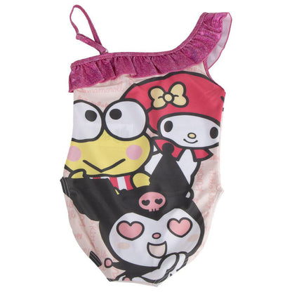 Bañador infantil rosa de Hello Kitty con volante y estampado frontal - 2