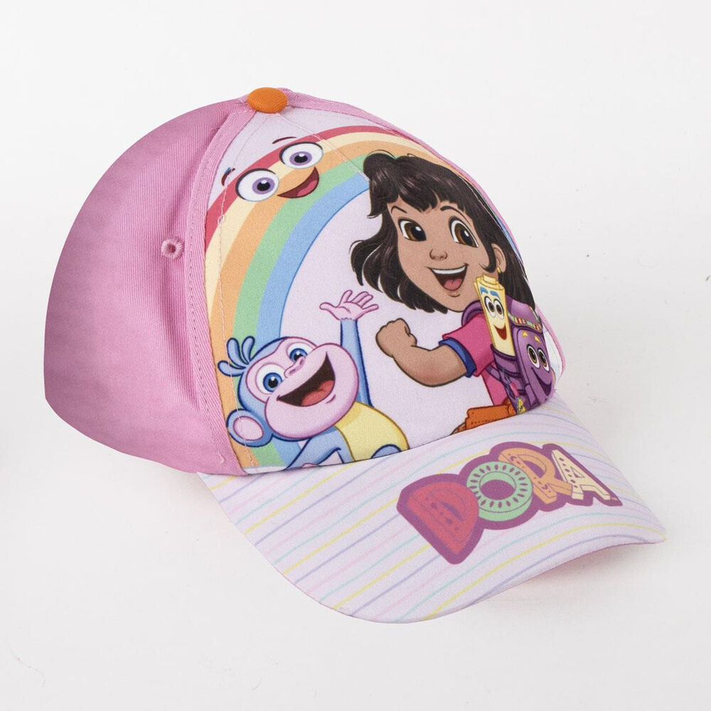Set Dora la Exploradora con toalla rosa, gorra y saco - 3