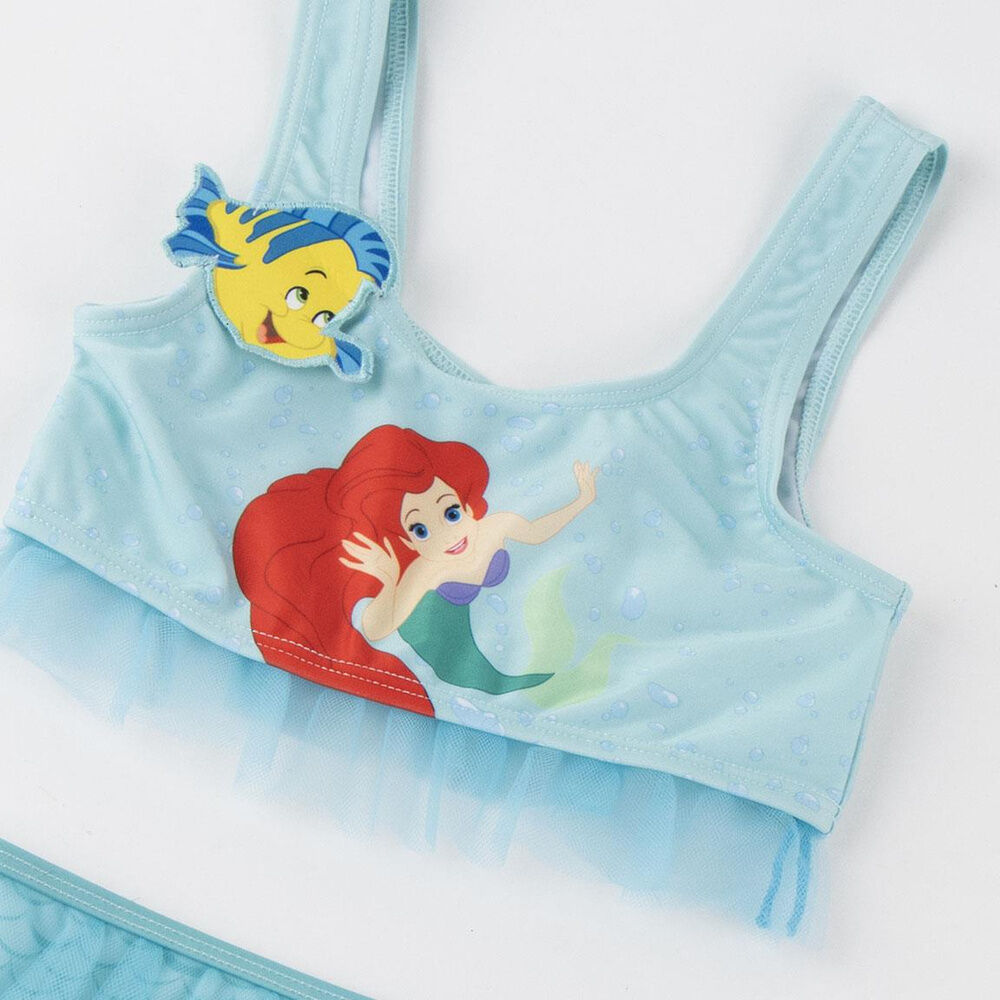 Bikini infantil azul de La Sirenita Disney con Ariel y Flounder - 3