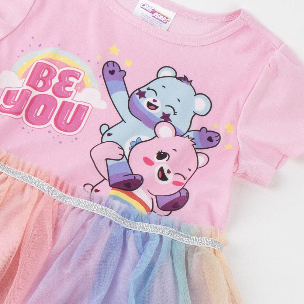 Vestido infantil rosa de Osos Amorosos con falda multicolor - 3