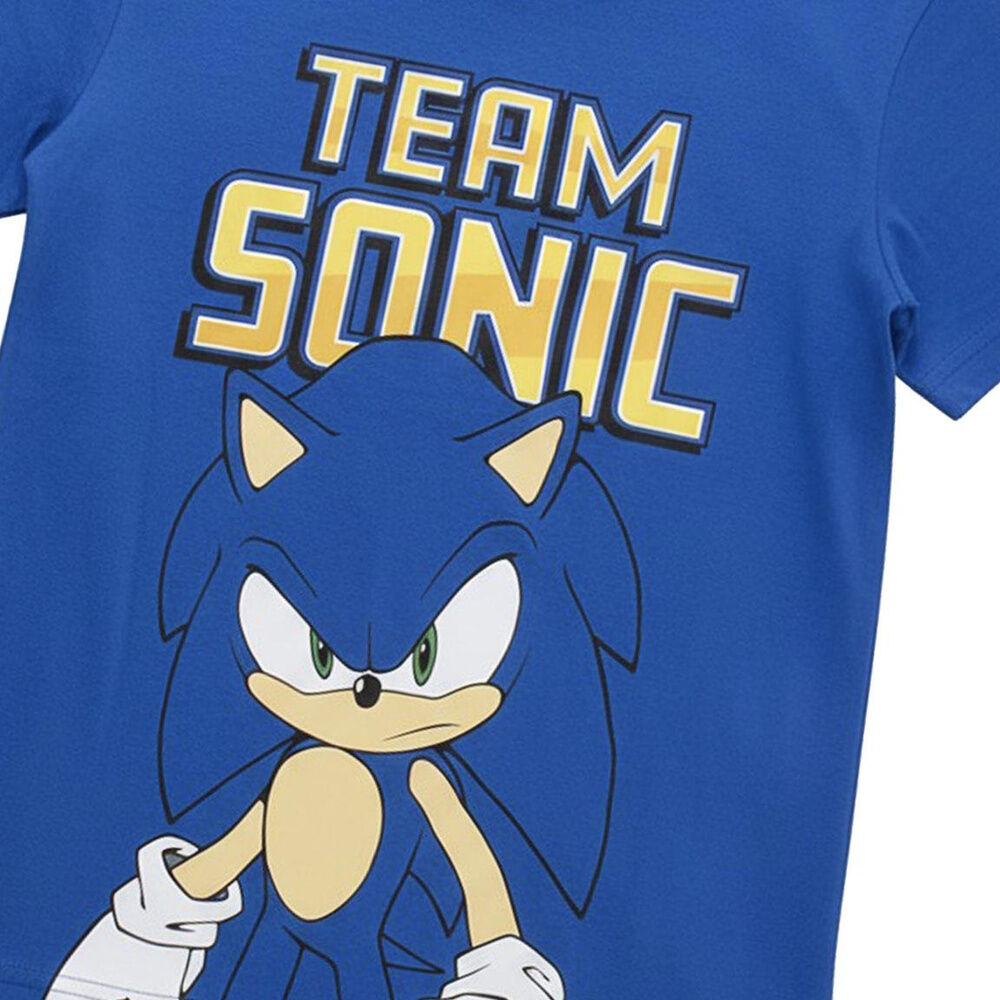 Pijama infantil azul de Sonic the Hedgehog con camiseta y pantalón corto - 3