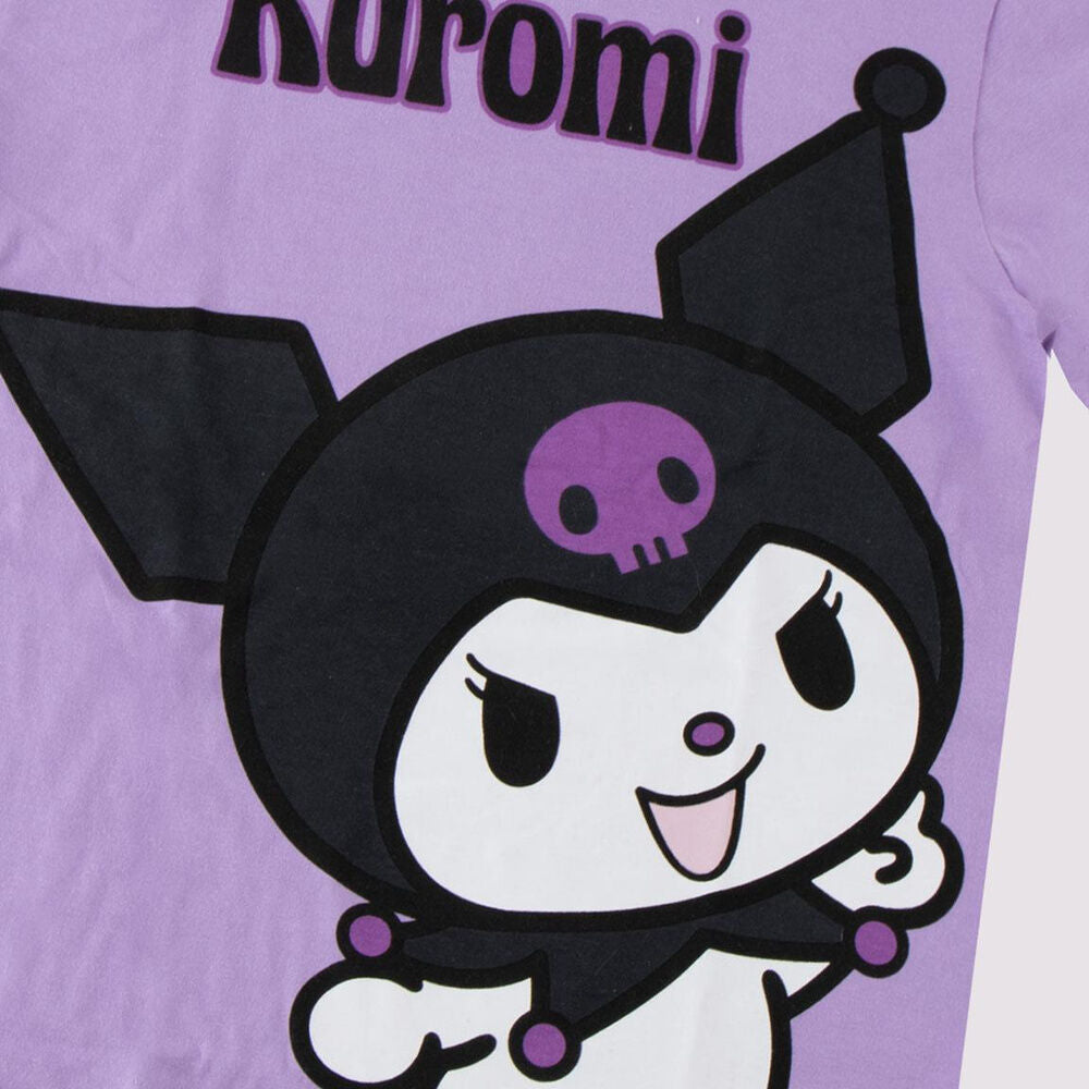 Camiseta infantil lila de manga corta con estampado de Kuromi - 3