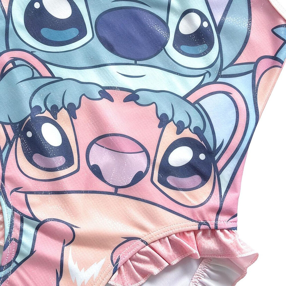 Bañador infantil rosa de Stitch y Angel Disney con volantes - 3