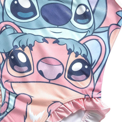 Bañador infantil rosa de Stitch y Angel Disney con volantes - 3