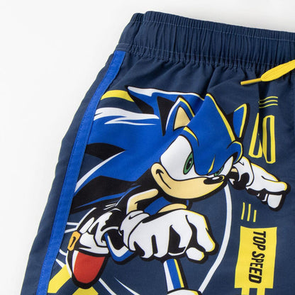 Bañador bermuda infantil azul marino con Sonic - 3