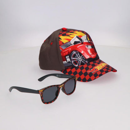 Set Hot Wheels con gorra de cuadros rojos y negros y gafas a juego - 4