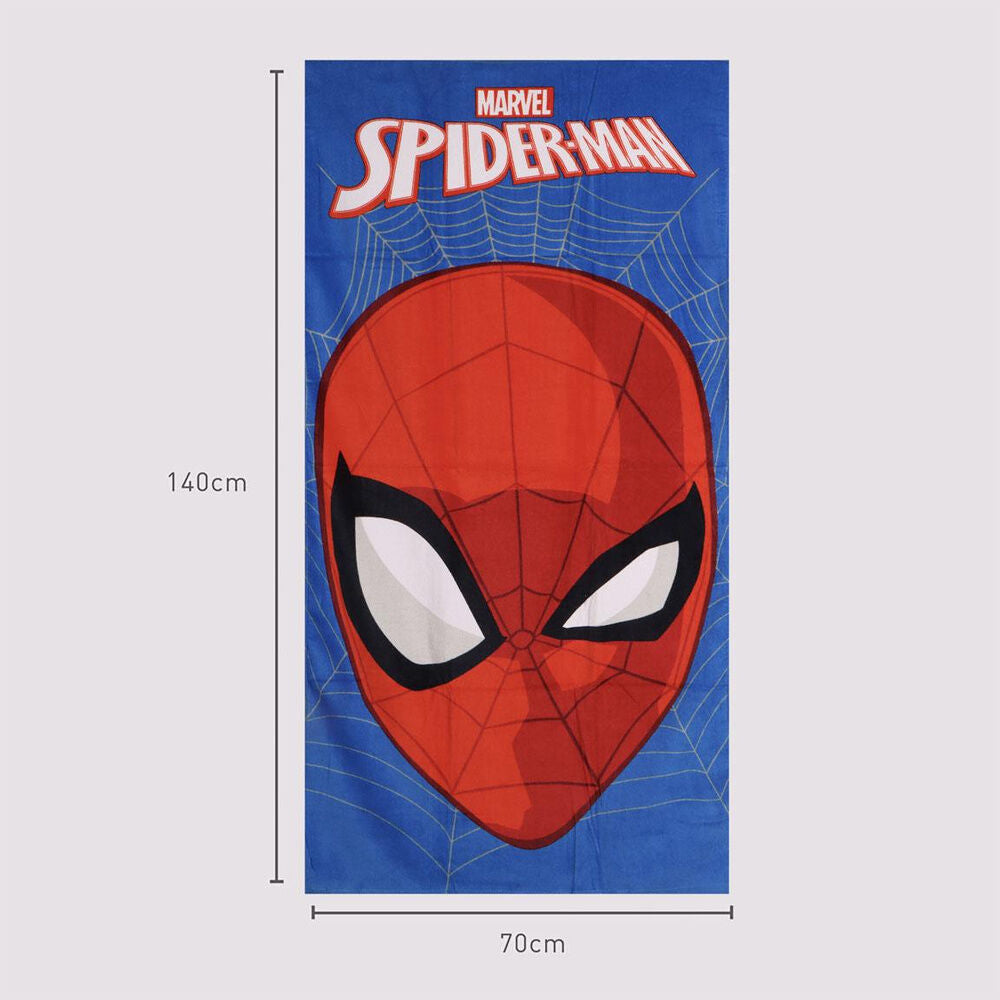 Toalla azul de algodón con máscara roja de Spider-Man y logotipo de Marvel - 4