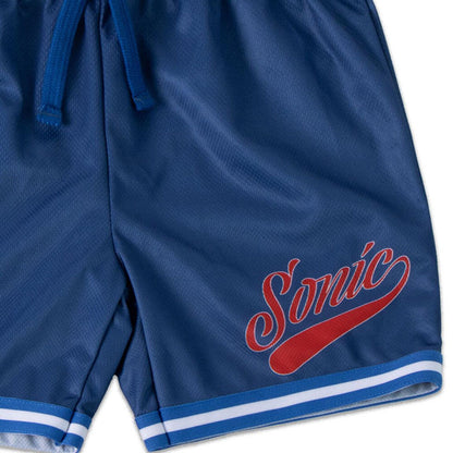 Conjunto infantil de Sonic rojo y azul con camiseta de tirantes y pantalón corto - 4
