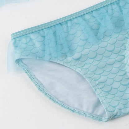 Bikini infantil azul de La Sirenita Disney con Ariel y Flounder - 4
