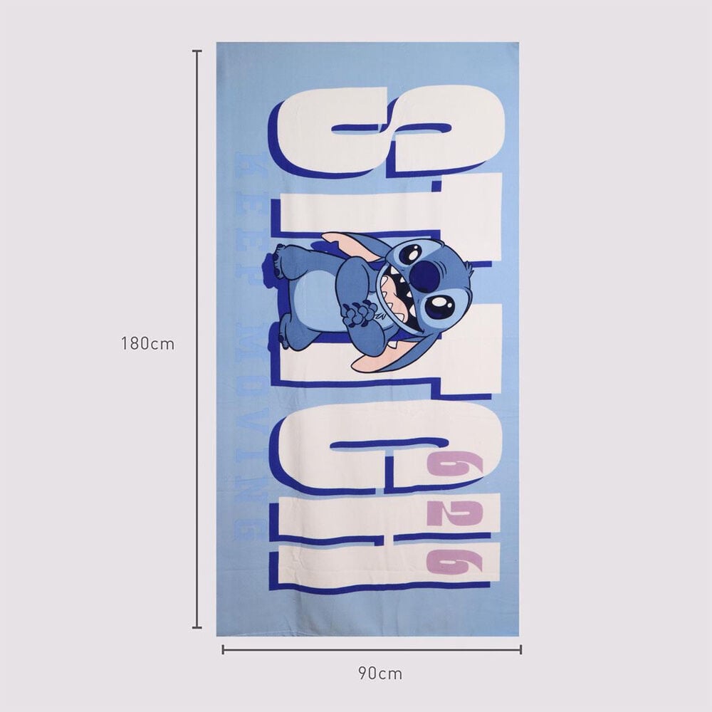 Toalla azul de microfibra con estampado de Stitch Disney - 4