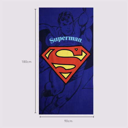 Toalla de microfibra azul de Superman DC Comics con su escudo - 4
