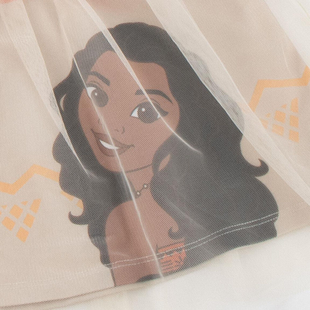 Vestido infantil de Vaiana Disney con falda estampada - 4