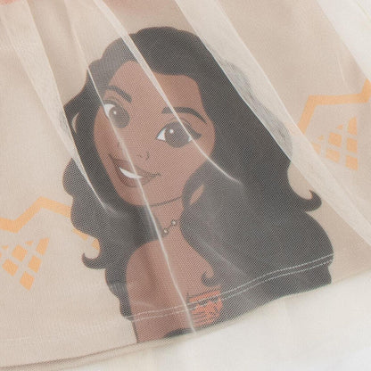 Vestido infantil de Vaiana Disney con falda estampada - 4