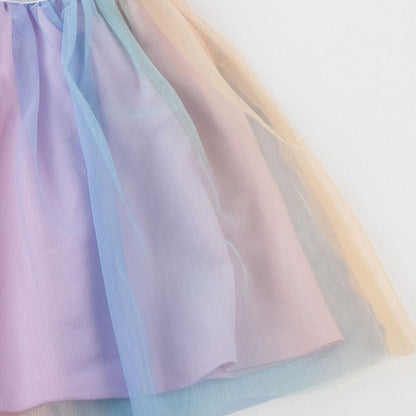 Vestido infantil rosa de Osos Amorosos con falda multicolor - 4