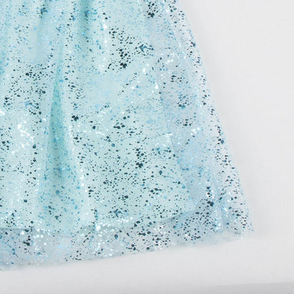 Vestido infantil azul claro de Disney Stitch con falda brillante - 4