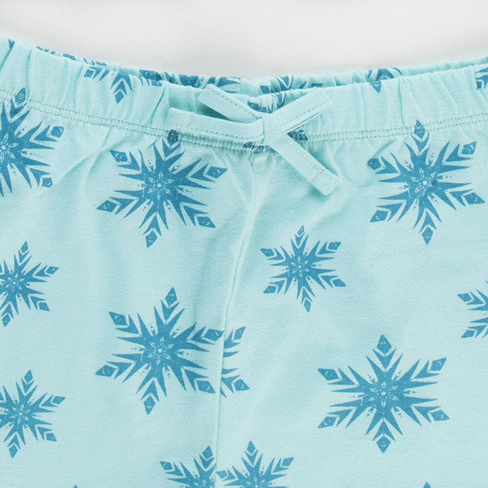Pijama corto infantil de Elsa Frozen con camiseta blanca y pantalón azul - 4