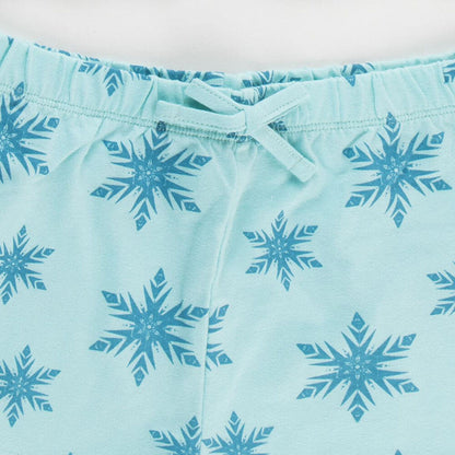 Pijama corto infantil de Elsa Frozen con camiseta blanca y pantalón azul - 4
