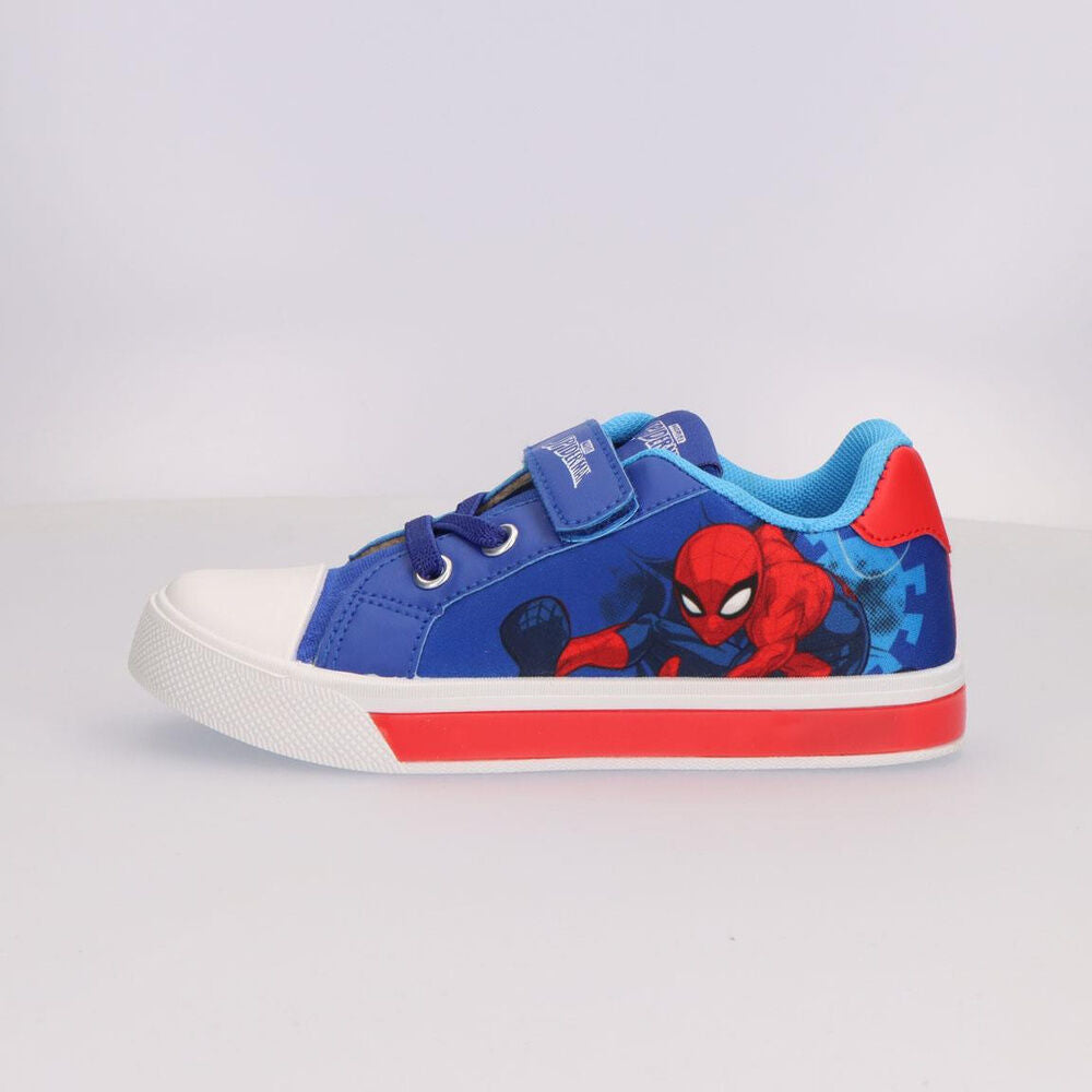 Zapatilla azul de loneta Spider-Man Marvel con detalles rojos y blancos - 4