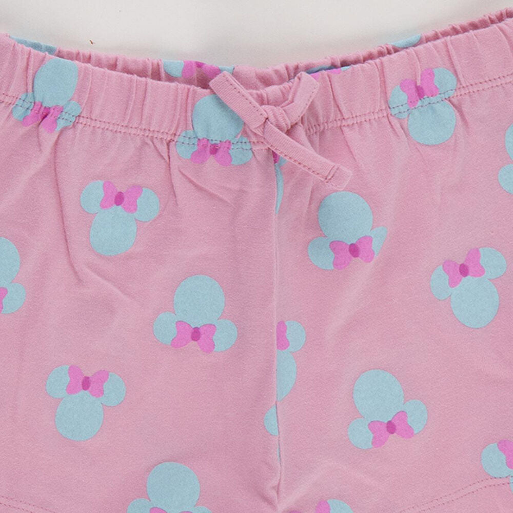 Pijama corto Minnie Disney con camiseta azul y shorts rosas - 4