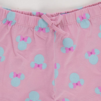 Pijama corto Minnie Disney con camiseta azul y shorts rosas - 4