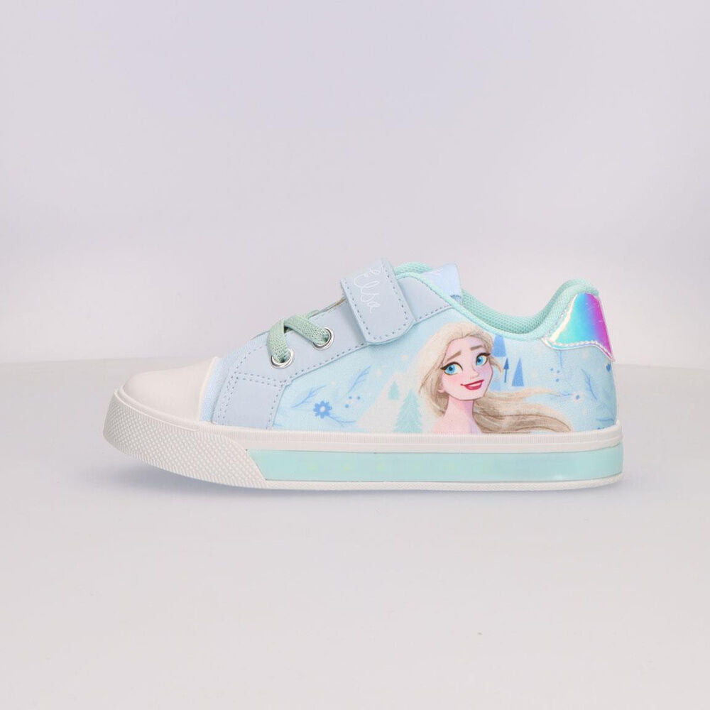 Zapatilla de loneta Frozen Disney azul claro con Elsa y luces - 4