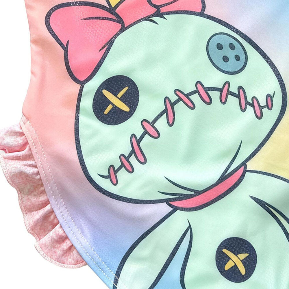 Bañador infantil rosa de Stitch y Angel Disney con volantes - 4