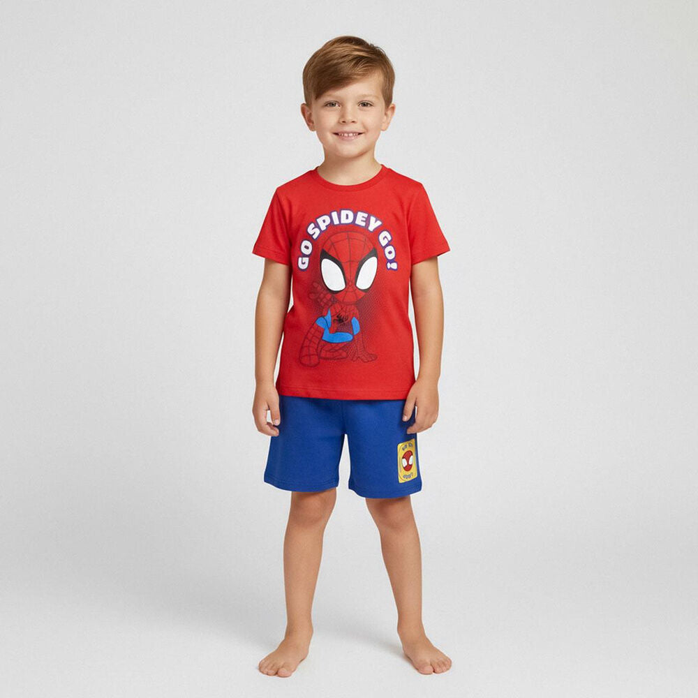 Conjunto infantil Spidey Marvel con camiseta roja y pantalón corto azul - 5