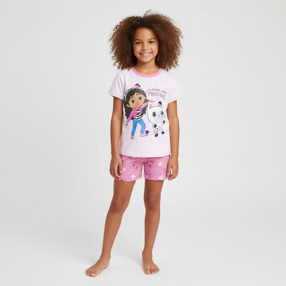Pijama rosa de La Casa de Muñecas de Gabby con camiseta y shorts - 5