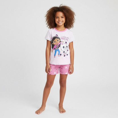 Pijama rosa de La Casa de Muñecas de Gabby con camiseta y shorts - 5