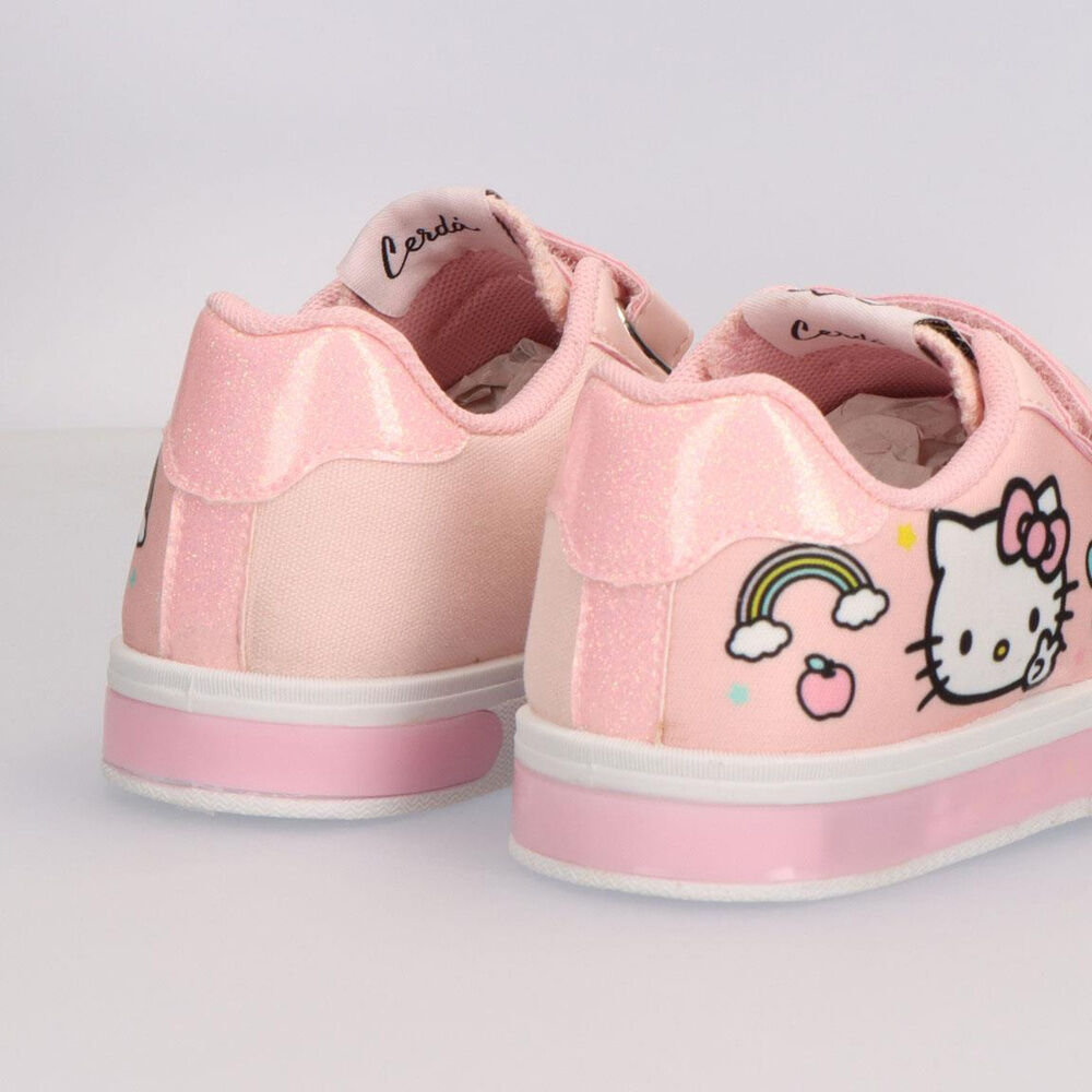 Zapatilla rosa de loneta con luces y diseño de Hello Kitty - 5