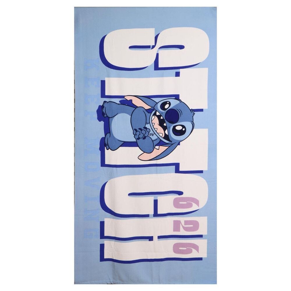 Toalla azul de microfibra con estampado de Stitch Disney