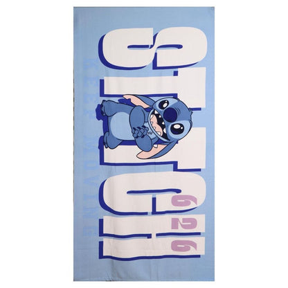 Toalla azul de microfibra con estampado de Stitch Disney
