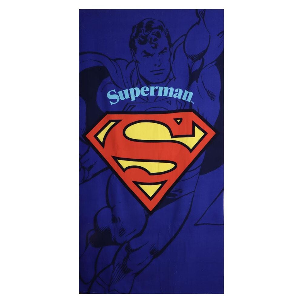 Toalla de microfibra azul de Superman DC Comics con su escudo