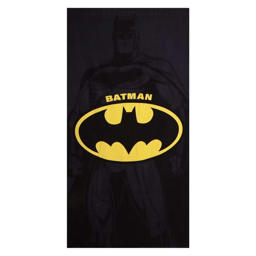 Toalla negra de Batman DC Comics con logo amarillo