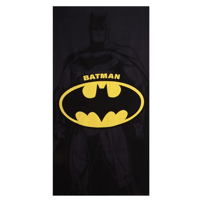 Toalla negra de Batman DC Comics con logo amarillo
