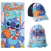 Set Stitch Disney con toalla hawaiana, gorra y saco