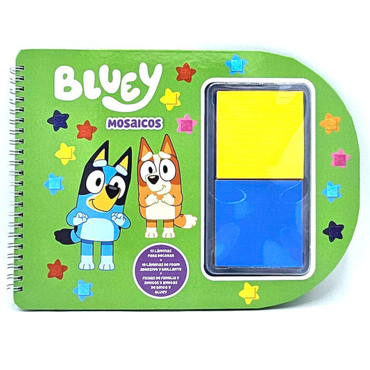 Libreta de mosaicos Bluey con láminas de foam adhesivo brillante