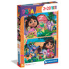 Puzzle Clementoni de Dora la Exploradora con dos escenas coloridas
