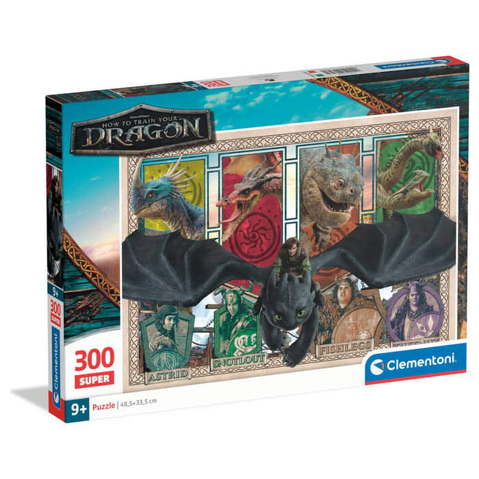 Puzzle Clementoni de 300 piezas de Cómo entrenar a tu dragón con dragones y personajes