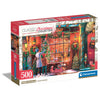 Puzzle Clementoni de 500 piezas con tienda de juguetes antiguos decorada en Navidad