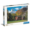 Puzzle CLEMENTONI de 500 piezas con paisaje alpino y cabañas