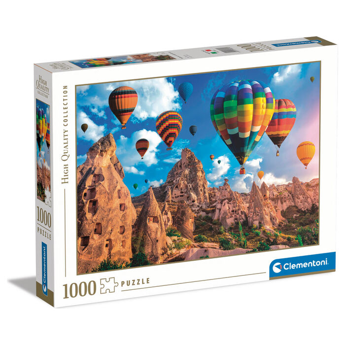 Puzzle Clementoni de 1000 piezas con globos aerostáticos sobre Capadocia
